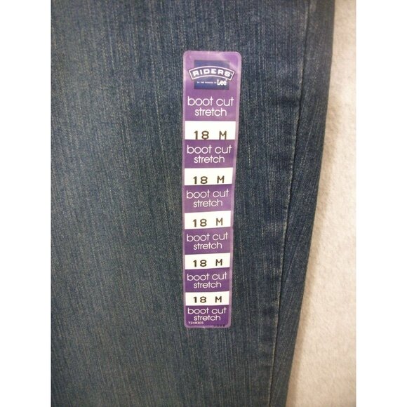 Lee Riders Women's Jeans Mid Rise Boot Cut Dark Wash Stretch 18M - Picture 5 of 7